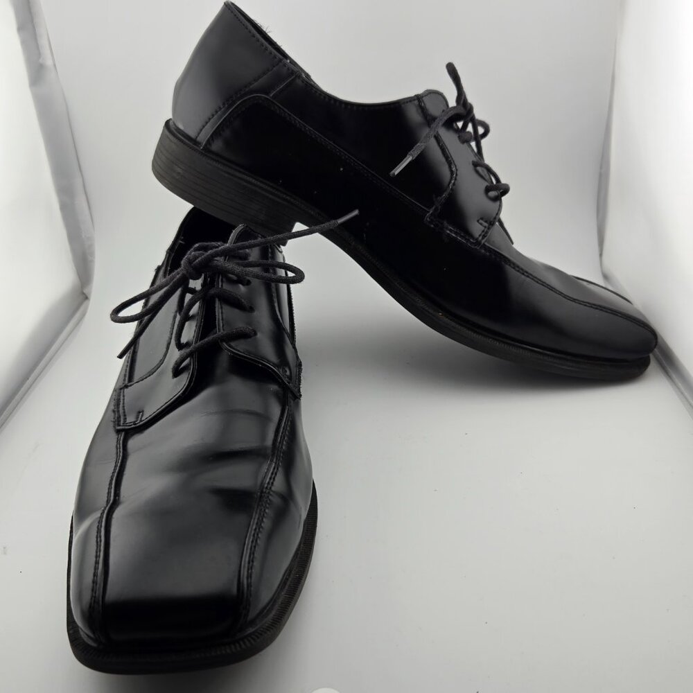 Calvin Klein Men's Black Patent Leather Oxford Dress Shoes Size 10.5M